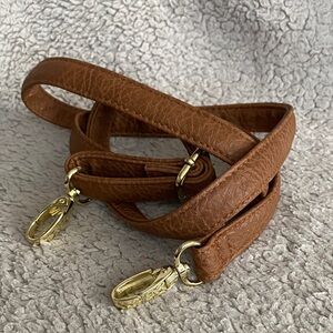 Brown color gold tone hardware 26-52” strap for bag like new